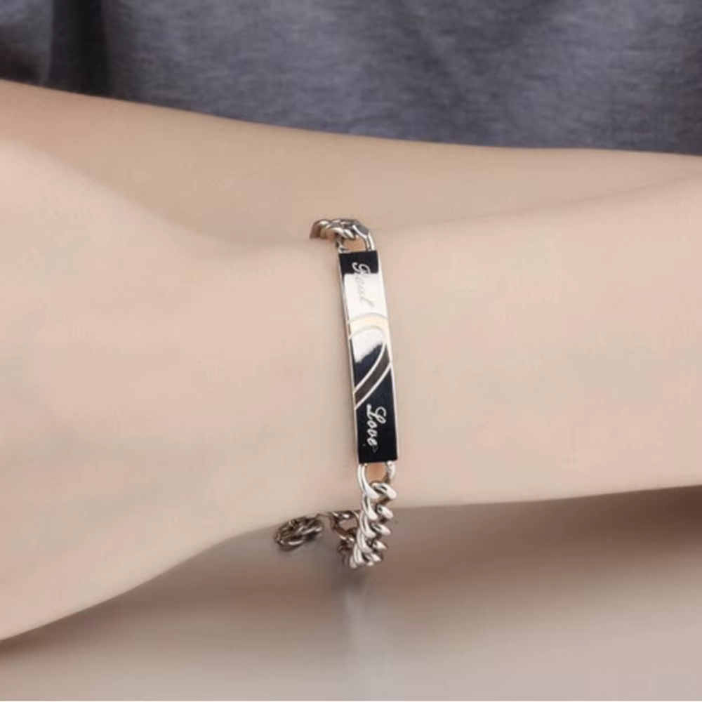Bracelets de Couple d'amour réel à la mode, bijoux en acier inoxydable, breloques, cadeau pour amoureux, Puzzle en forme de cœur, accessoires de mariage