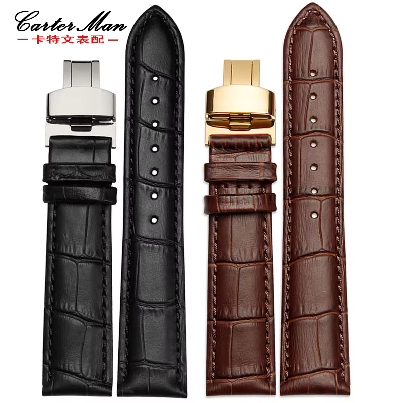 Nouveau Bracelet de montre en cuir véritable de haute qualité 18mm 19mm 20mm 21mm 22mm