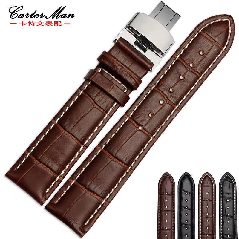 Nouveau Bracelet de montre en cuir véritable de haute qualité 18mm 19mm 20mm 21mm 22mm