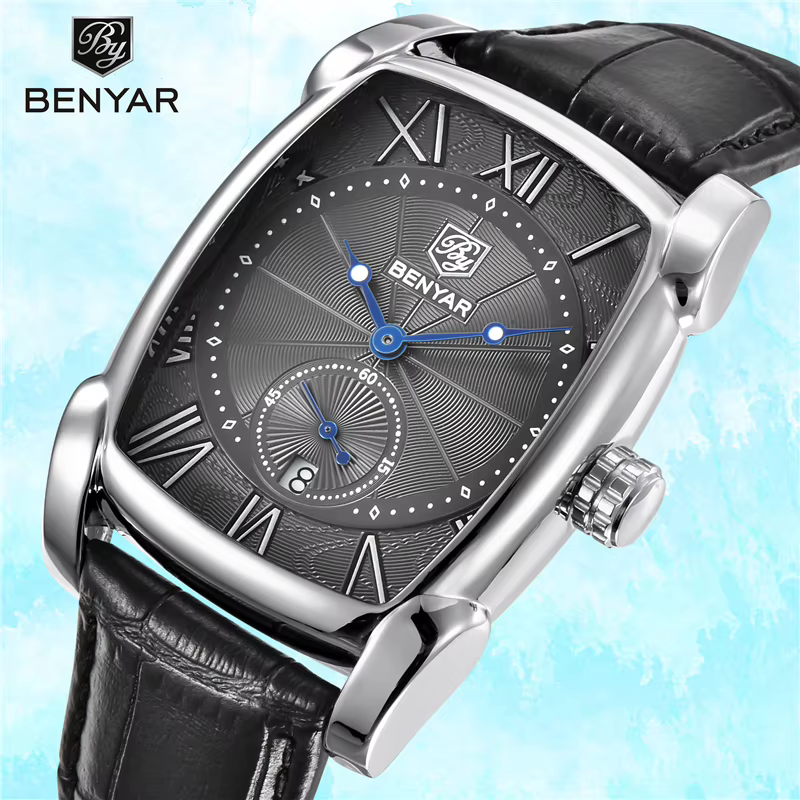 BENYAR – montre-bracelet en cuir pour hommes