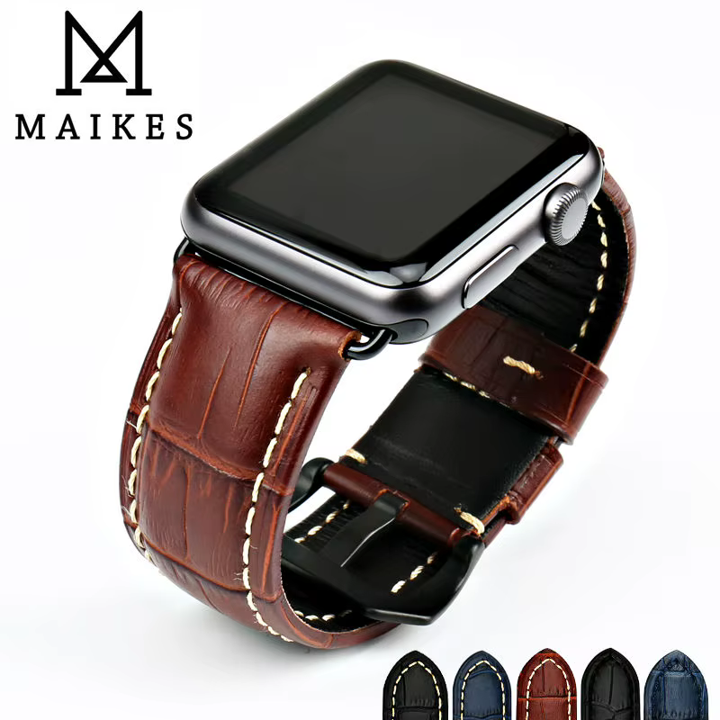 MAIKES – bracelets de montre en cuir de vache véritable