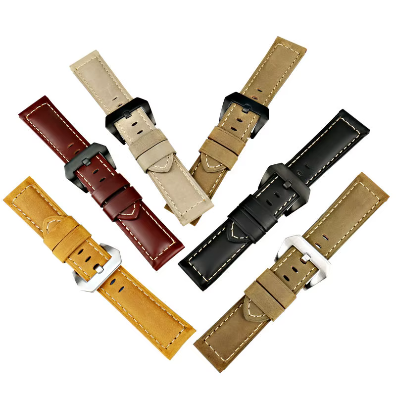 Bracelets de montre vintage en cuir de vache véritable