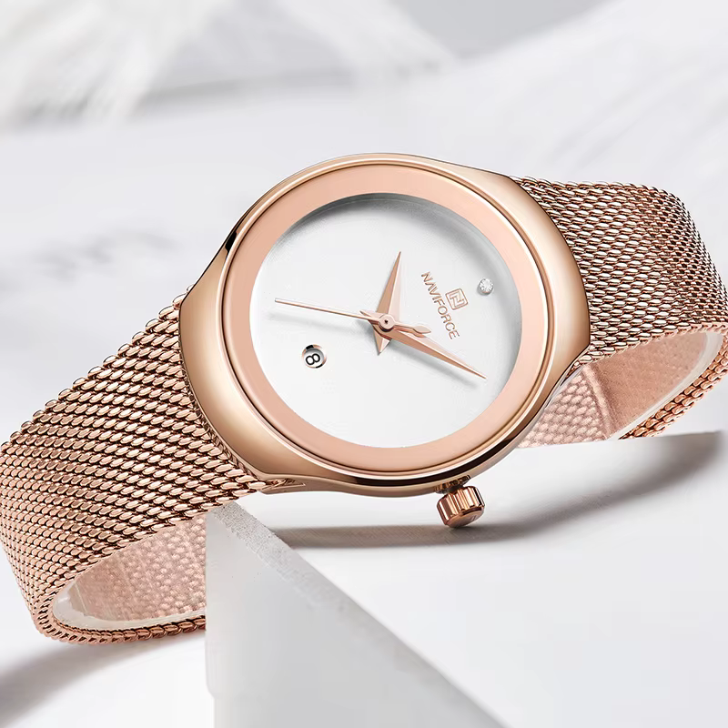 NAVIFORCE – montre-bracelet à Quartz en acier inoxydable pour femme et fille