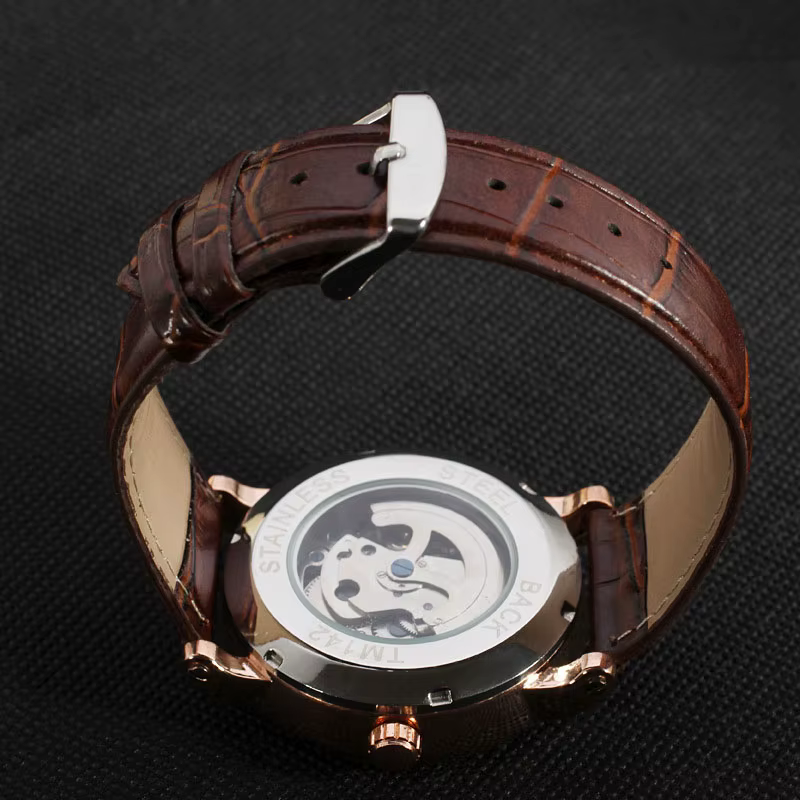 Relogio Relojes 2025 nouvelle mode montres en or Rose jour Date automatique auto vent bracelet en cuir