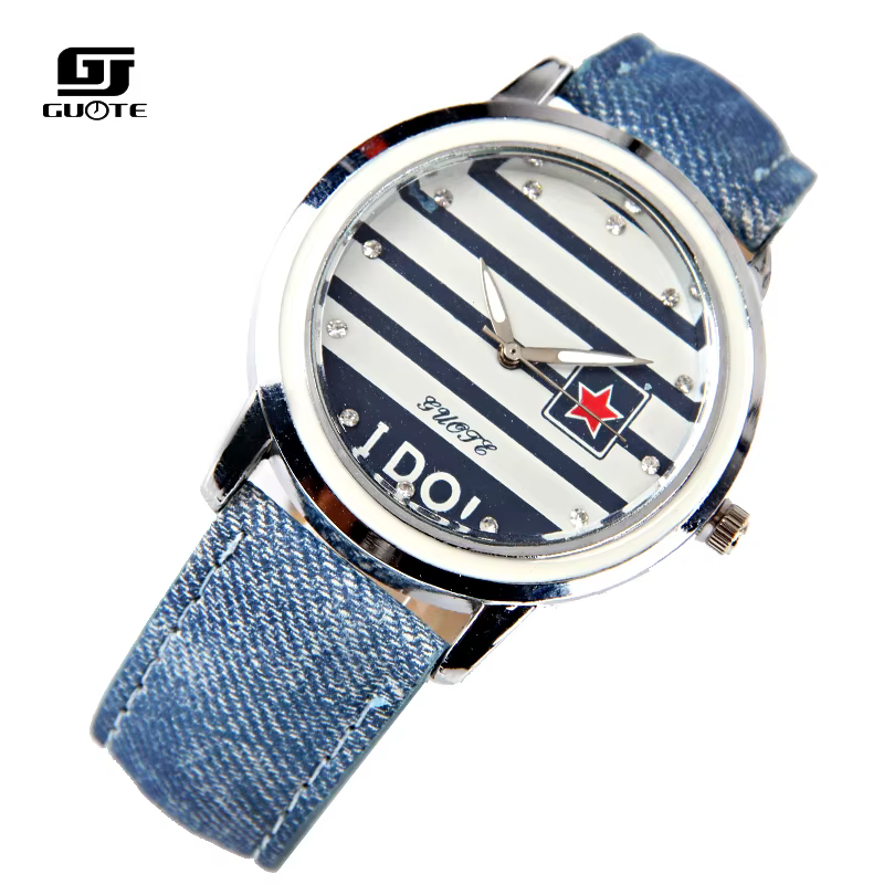 Montre à quartz décontractée en cuir pour femme