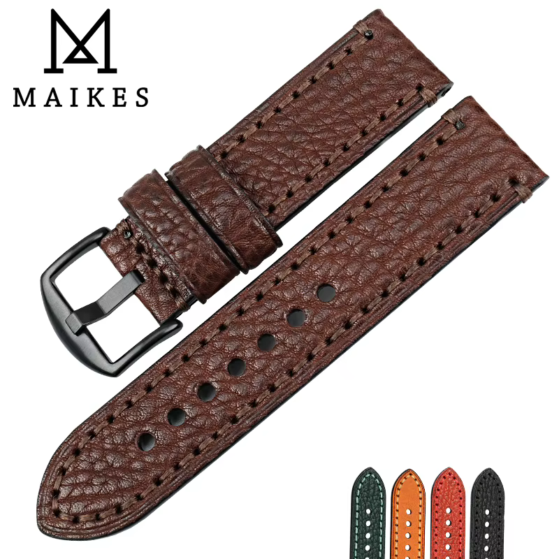 Bracelet de montre en cuir véritable pour LUMINOX PANERAI HAMILTON
