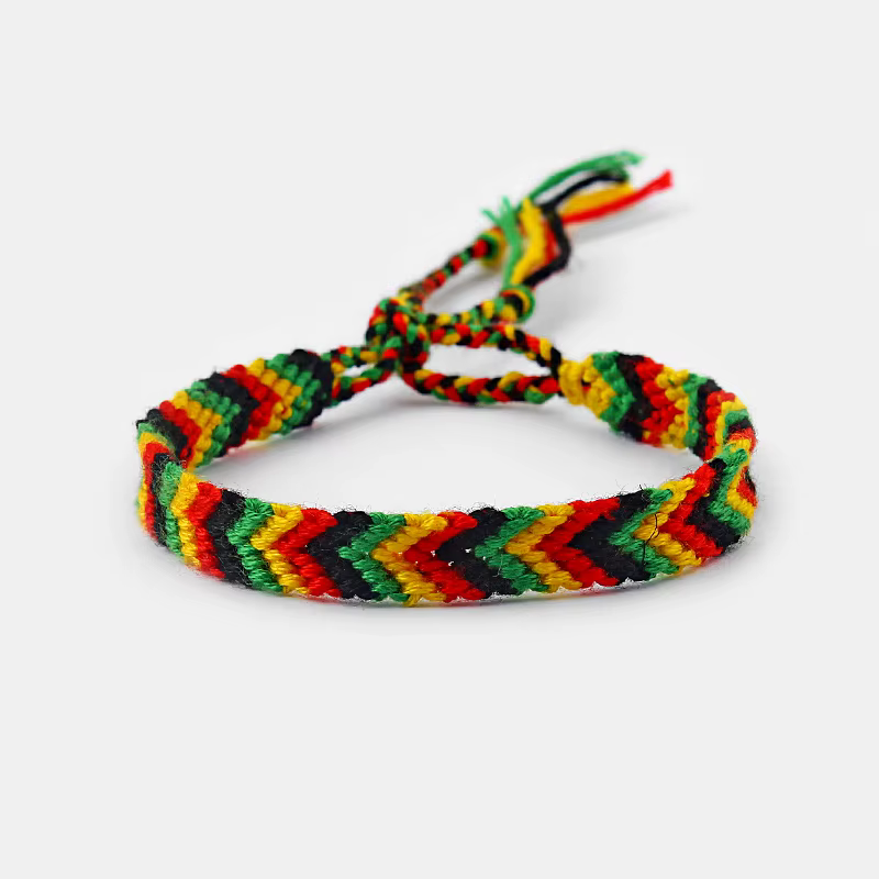 1 pièces Rasta Bracelet fait à la main 9mm 13mm de largeur macramé noué coton soie tissé Bracelet d'amitié pour hommes femmes cadeaux