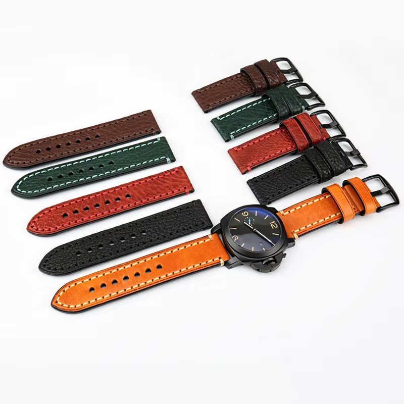 Bracelet de montre en cuir véritable pour LUMINOX PANERAI HAMILTON