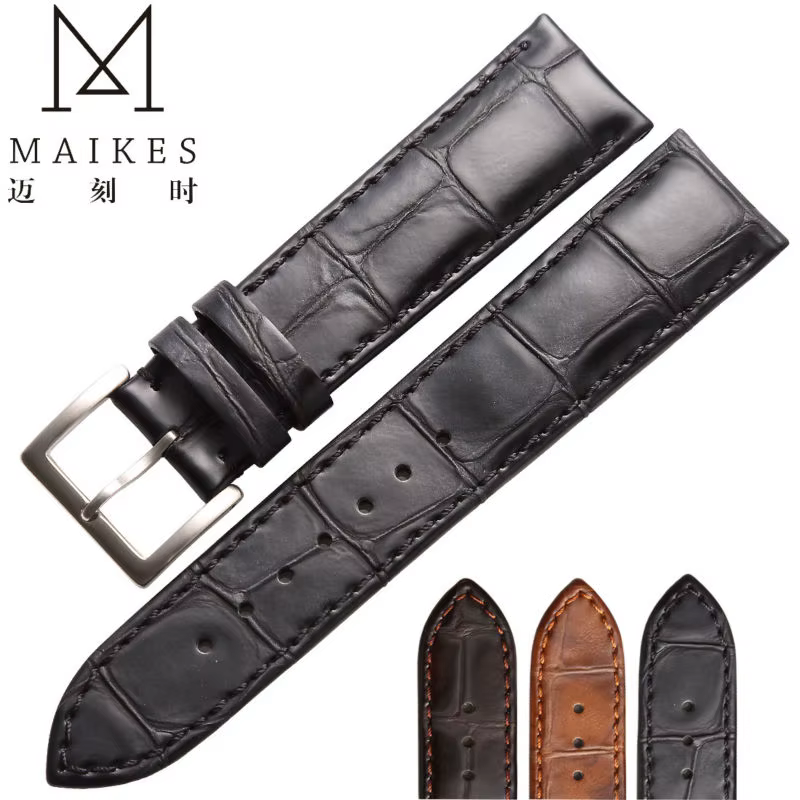 MAIKES haute qualité bracelet de montre en cuir véritable hommes et femmes 18mm 20mm 22mm