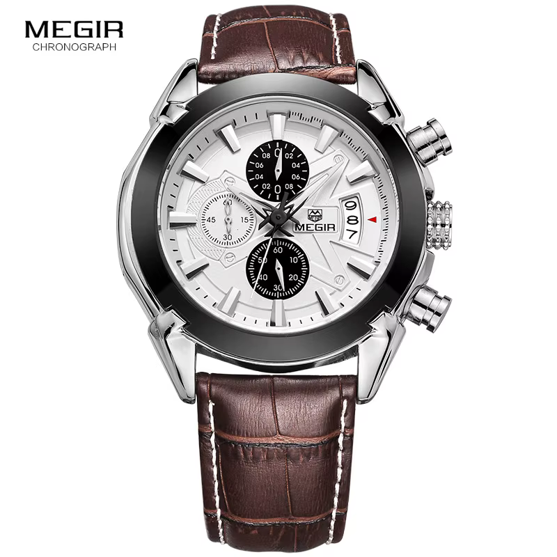 Megir – montre en cuir pour hommes