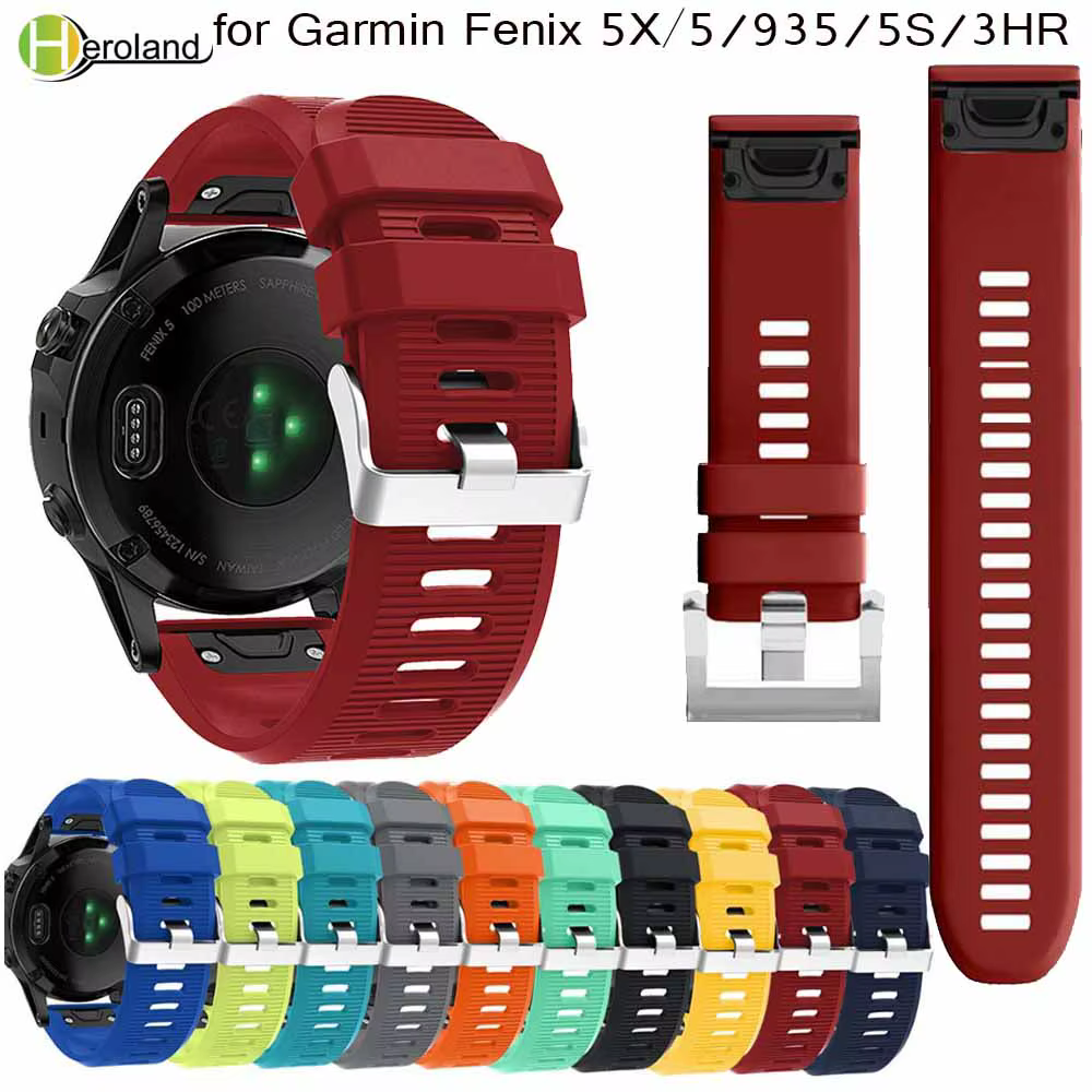 26 22 20mm bracelet de montre en Silicone EasyFit à dégagement rapide pour Garmin Fenix 6 5X 5 5s Plus 3 3HR S60 D2 Mk1