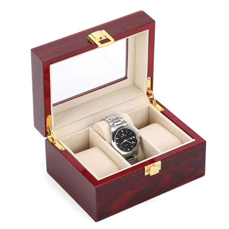 Nouveau Boîte de rangement de montre en bois