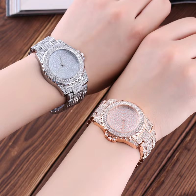 Feminino Relogio femmes montres cristal plein acier dames montre-bracelet Quartz femme reloj hombre montre