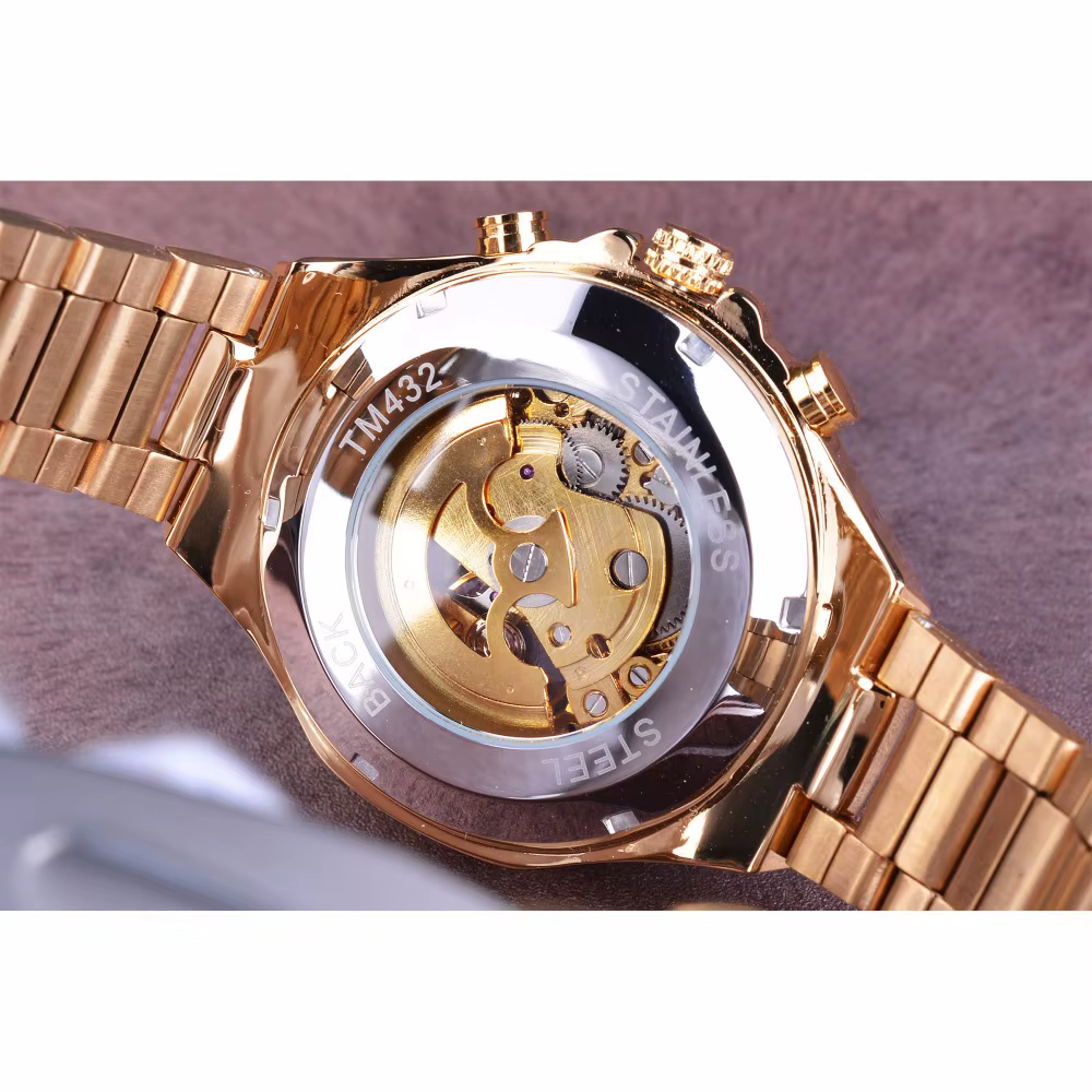Gagnant mécanique Sport Design lunette Montre de mode hommes montres haut de gamme de luxe