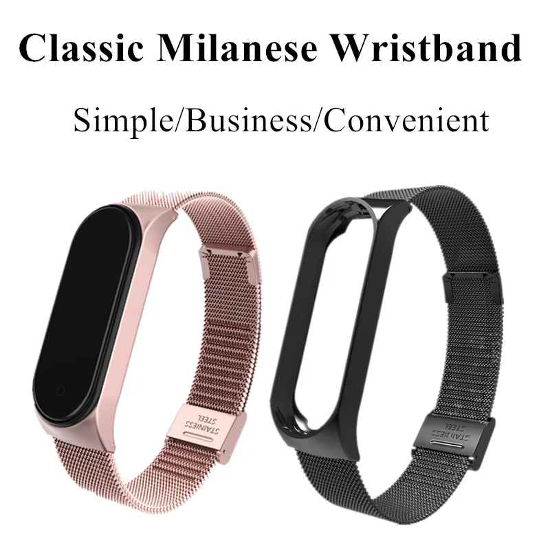 Bracelet de rechange en métal, sans vis, pour Xiaomi Mi band 3 4 3