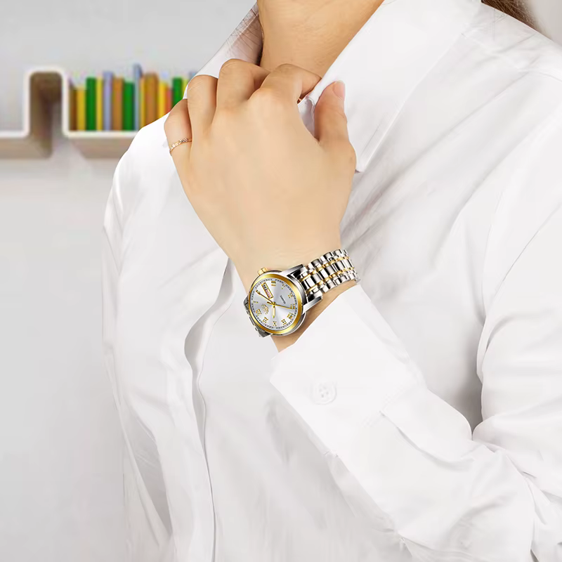 LIGE 2025 nouvelle montre en or femmes montres dames créatif en acier