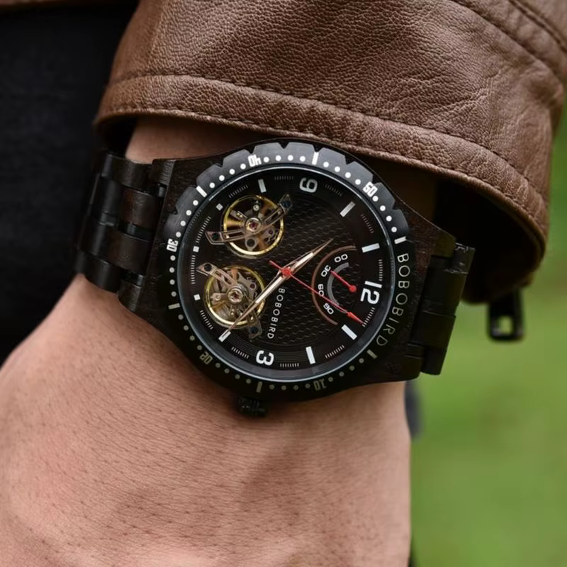 Montres mécaniques en bois pour hommes BOBO BIRD