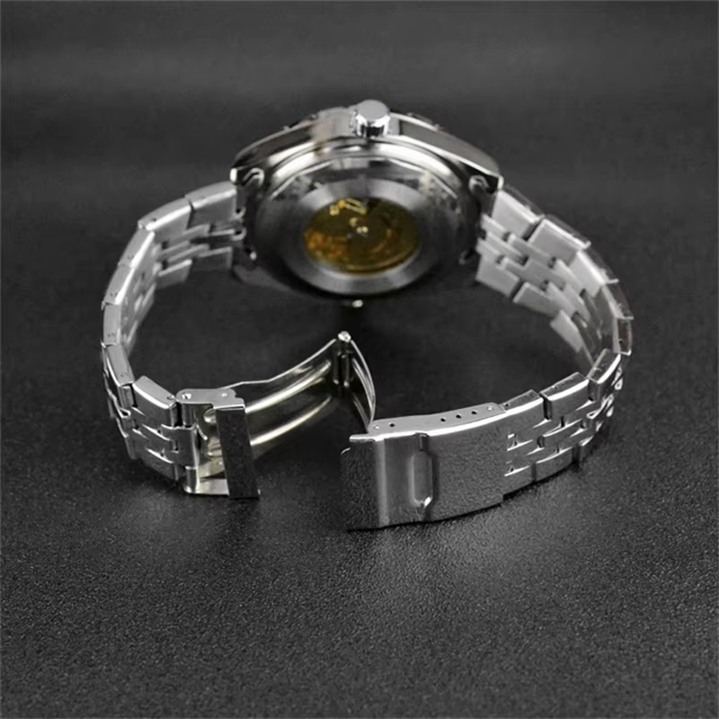 JARAGAR montres squelette doré hommes marque de luxe argent acier inoxydable Auto-vent montre mécanique Sport Relogio Masculino