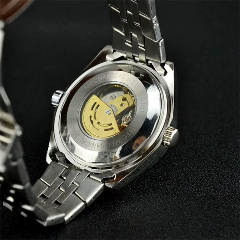 JARAGAR montres squelette doré hommes marque de luxe argent acier inoxydable Auto-vent montre mécanique Sport Relogio Masculino