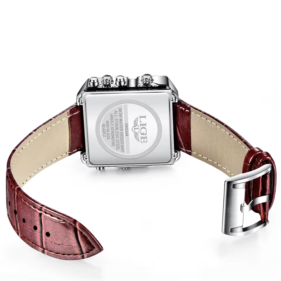 LIGE 2025 Top marque de luxe hommes montres carré numérique sport Quartz montre-bracelet