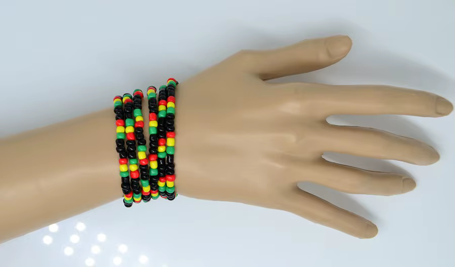 Bracelet en perles de verre pour les exécutifs, Rasta Reggae Punk, Hip Hop, élastique commandé, bijoux fantaisie, 40 pièces