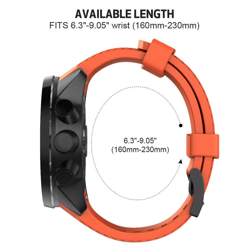 Bracelet de Montre en Silicone Souple pour SUUNTO 9 Baro