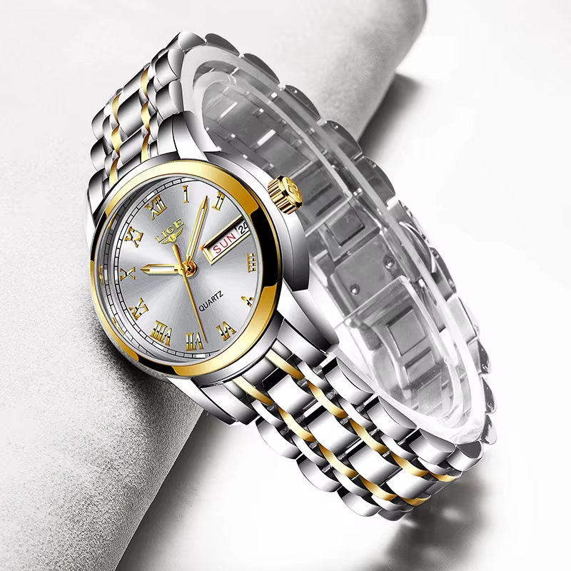 LIGE 2025 nouvelle montre en or femmes montres dames créatif en acier