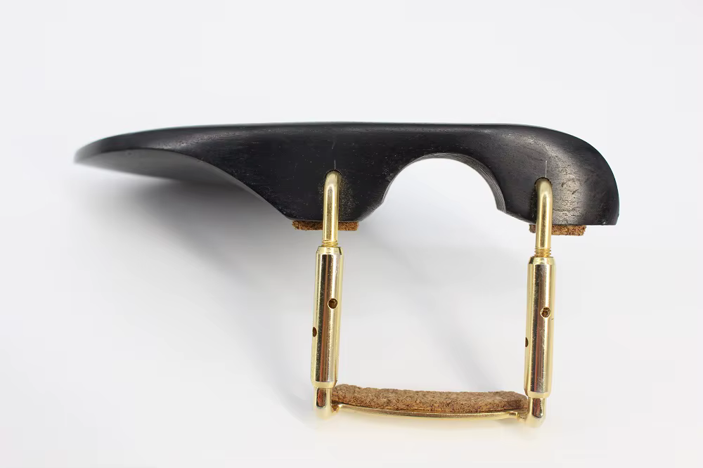 Accessoires de violon en ébène avec vis dorées, mentonnière pleine grandeur