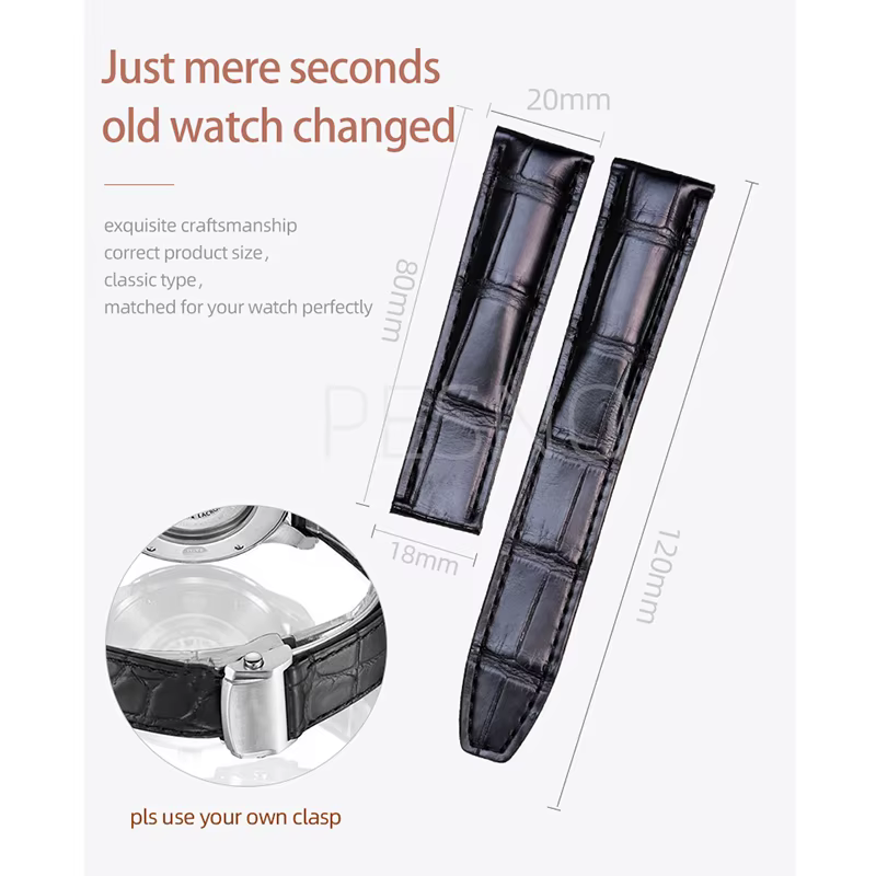 Pesno – bracelet de montre en cuir véritable pour homme