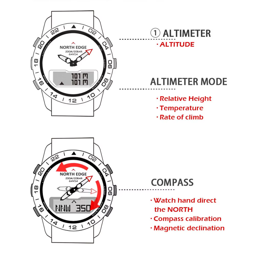 NORTH EDGE – montre de plongée pour hommes
