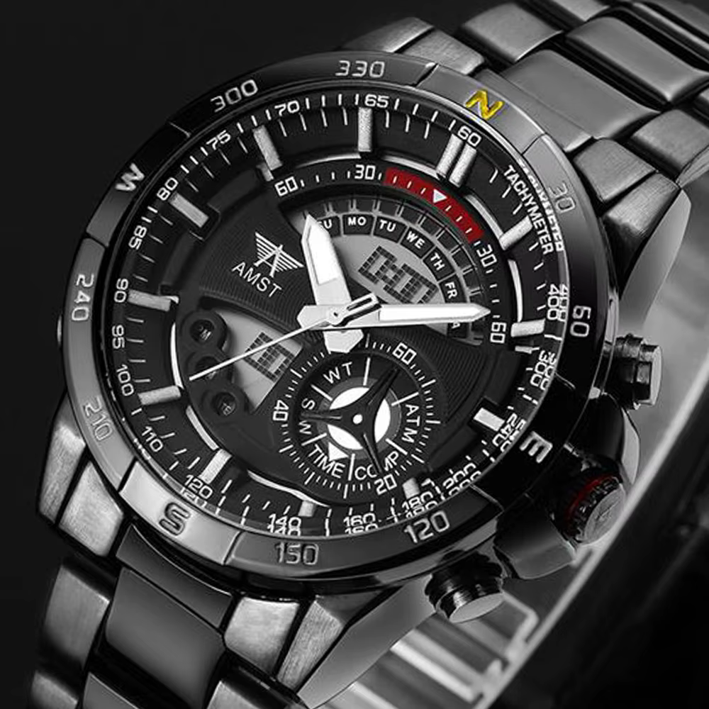 Montre-bracelet militaire à quartz pour homme