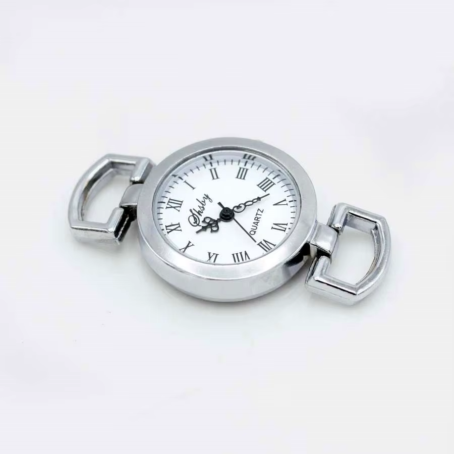 Shsby bricolage personnalité argent montre en-tête chiffres romains cercle