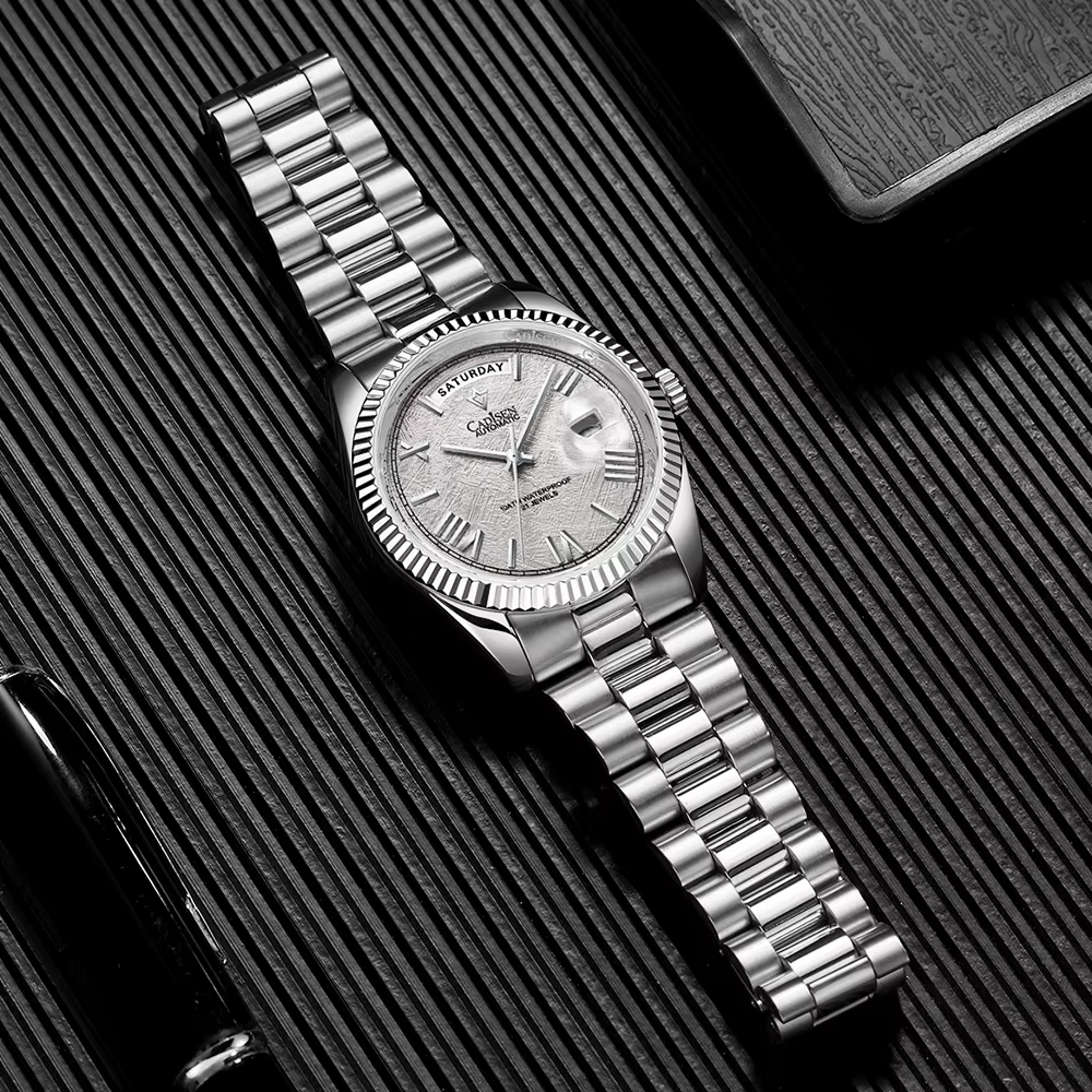 CADISEN – montre mécanique de luxe pour hommes, cadran en météorite, automatique, semaine 2021, 100M, japon MIYOTA 8285, horloge, nouvelle collection 2025