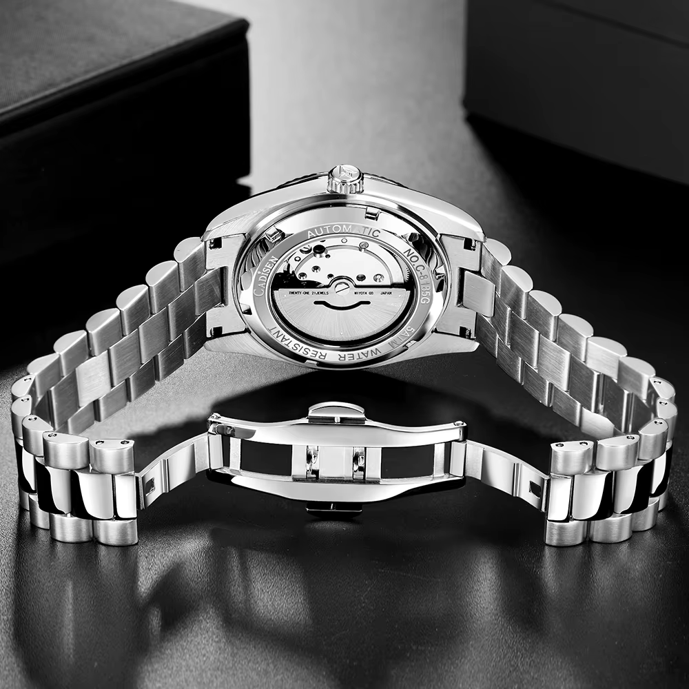 CADISEN – montre mécanique de luxe pour hommes, cadran en météorite, automatique, semaine 2021, 100M, japon MIYOTA 8285, horloge, nouvelle collection 2025