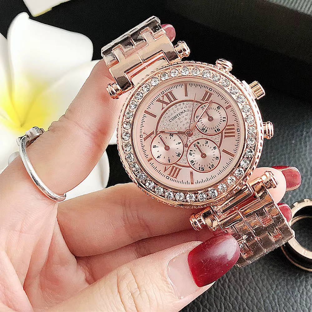 Montre-bracelet à Quartz avec strass pour femmes