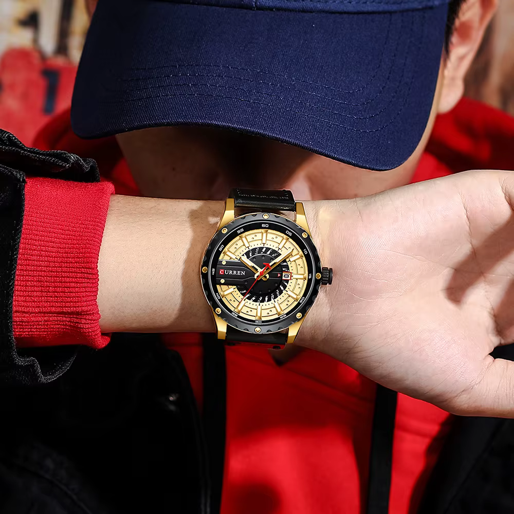CURREN montres Top marque mode montre-bracelet en cuir montre pour hommes à Quartz décontractée avec boîte nouvelle horloge Chic aiguilles lumineuses