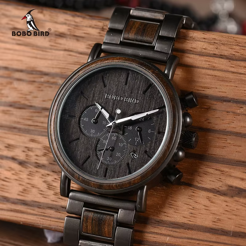 BOBO BIRD bois hommes montre Relogio Masculino Top marque de luxe élégant chronographe montres militaires