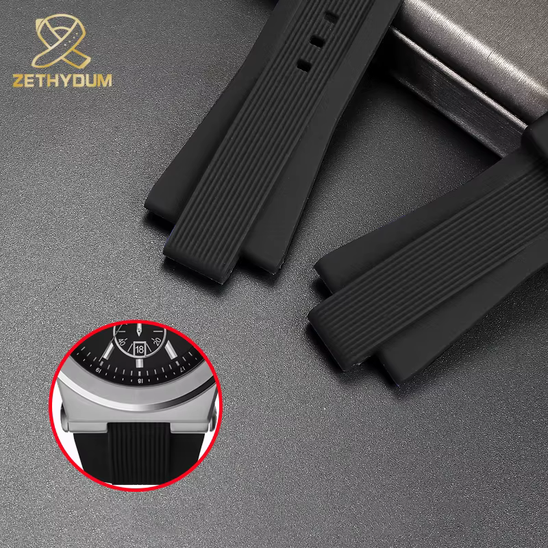 Bracelet de montre en caoutchouc Silicone pour hommes