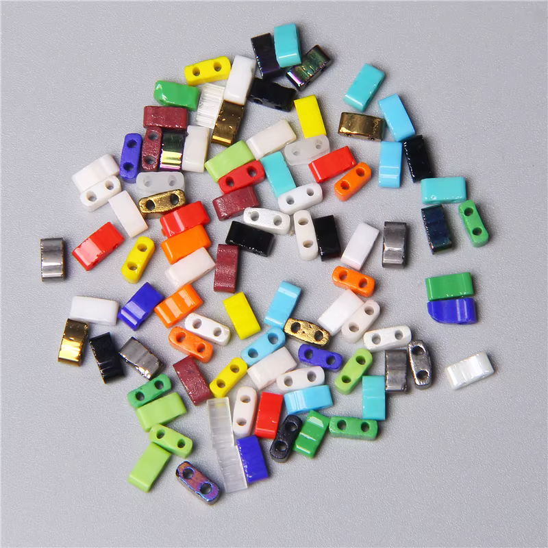 Perles de Tila plates, 2 trous, 3x5mm, pour bricolage, fabrication de bijoux, Bracelet, graines en vrac, vente en gros