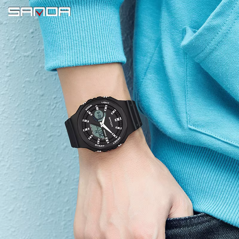 SANDA montres de sport de plein air hommes Ms LED