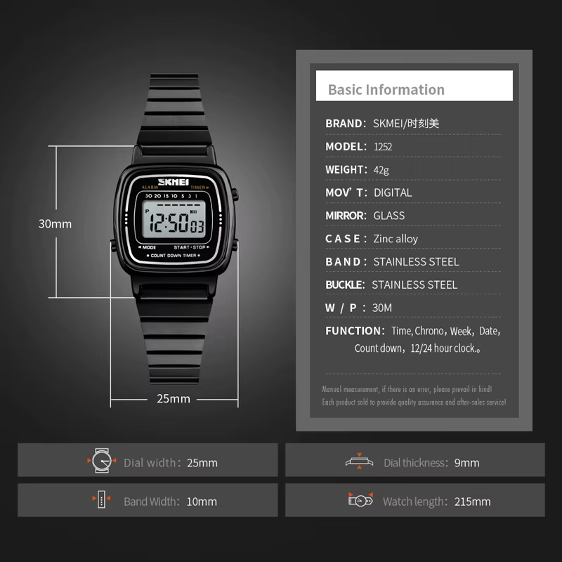 SKMEI – montre numérique de Sport pour femmes