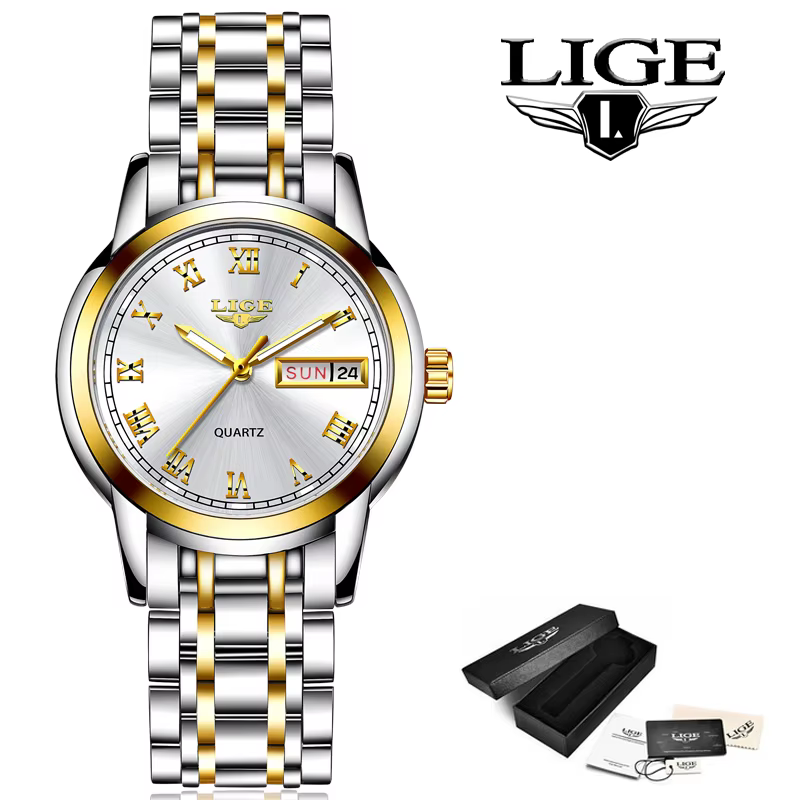 LIGE 2025 nouvelle montre en or femmes montres dames créatif en acier