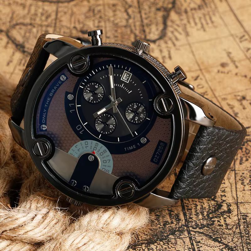 Sport grandes affaires montres hommes horloge Locomotive armée rétro noir montre à Quartz Style Relogio Masculino Relojes Hombre