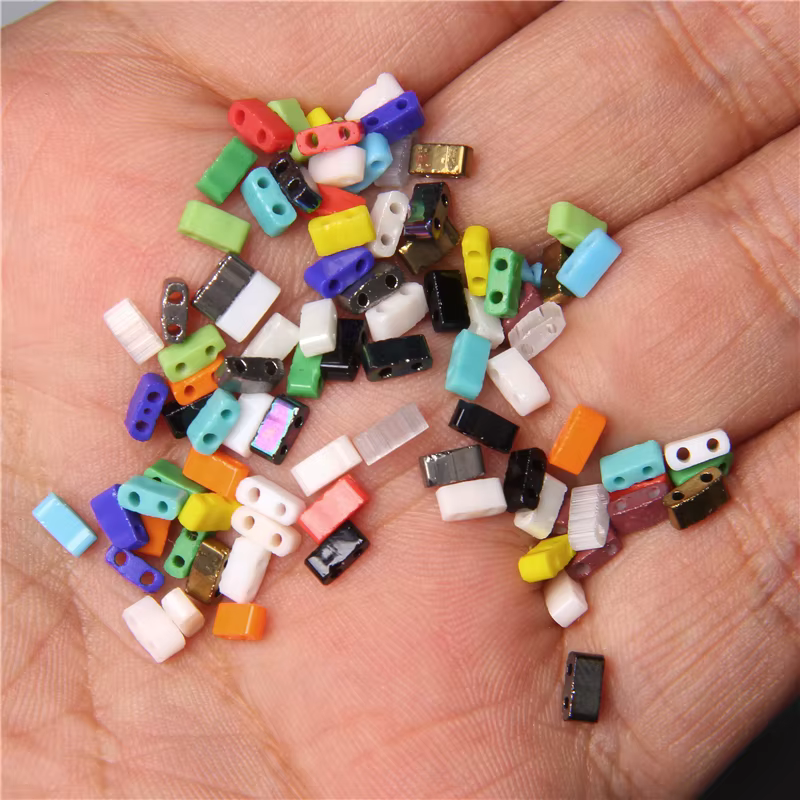 Perles de Tila plates, 2 trous, 3x5mm, pour bricolage, fabrication de bijoux, Bracelet, graines en vrac, vente en gros