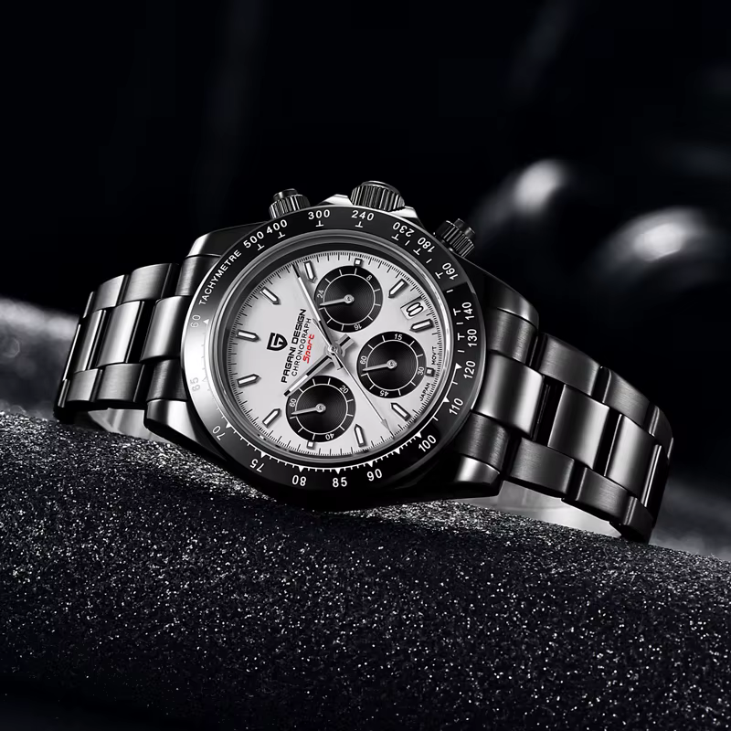 PAGANI DESIGN – montre à Quartz noire pour hommes