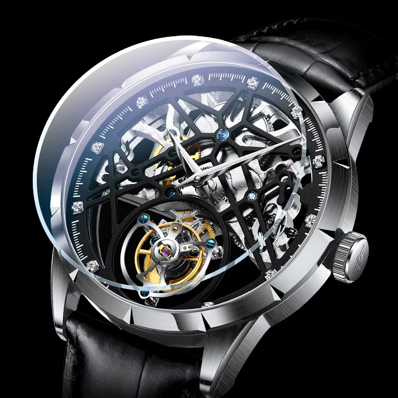 JINLERY mode véritable Tourbillon montre homme luxe squelette montres pour hommes montre-bracelet mâle horloge nouveaux cadeaux Relogio Masculino2025