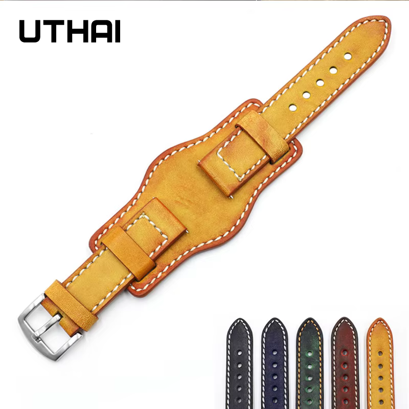 UTHAI G05 – montre connectée en cuir de vache pour hommes