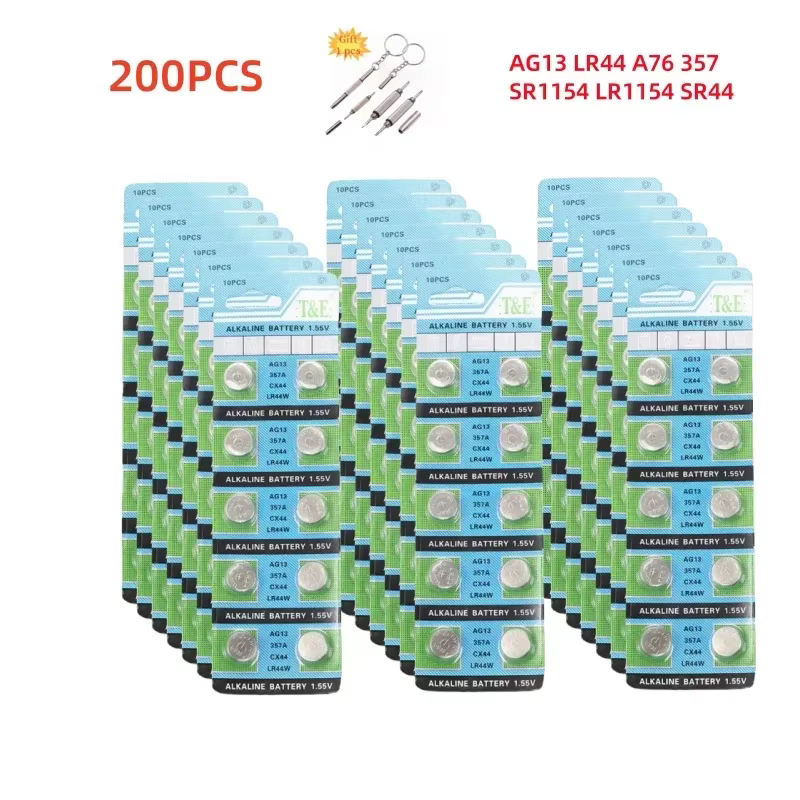 200 pièces batterie de montre AG0 AG1 AG2 AG3 AG4 AG5 AG6 AG7 AG8 AG9 AG10 AG11 AG12 AG13 Batteries