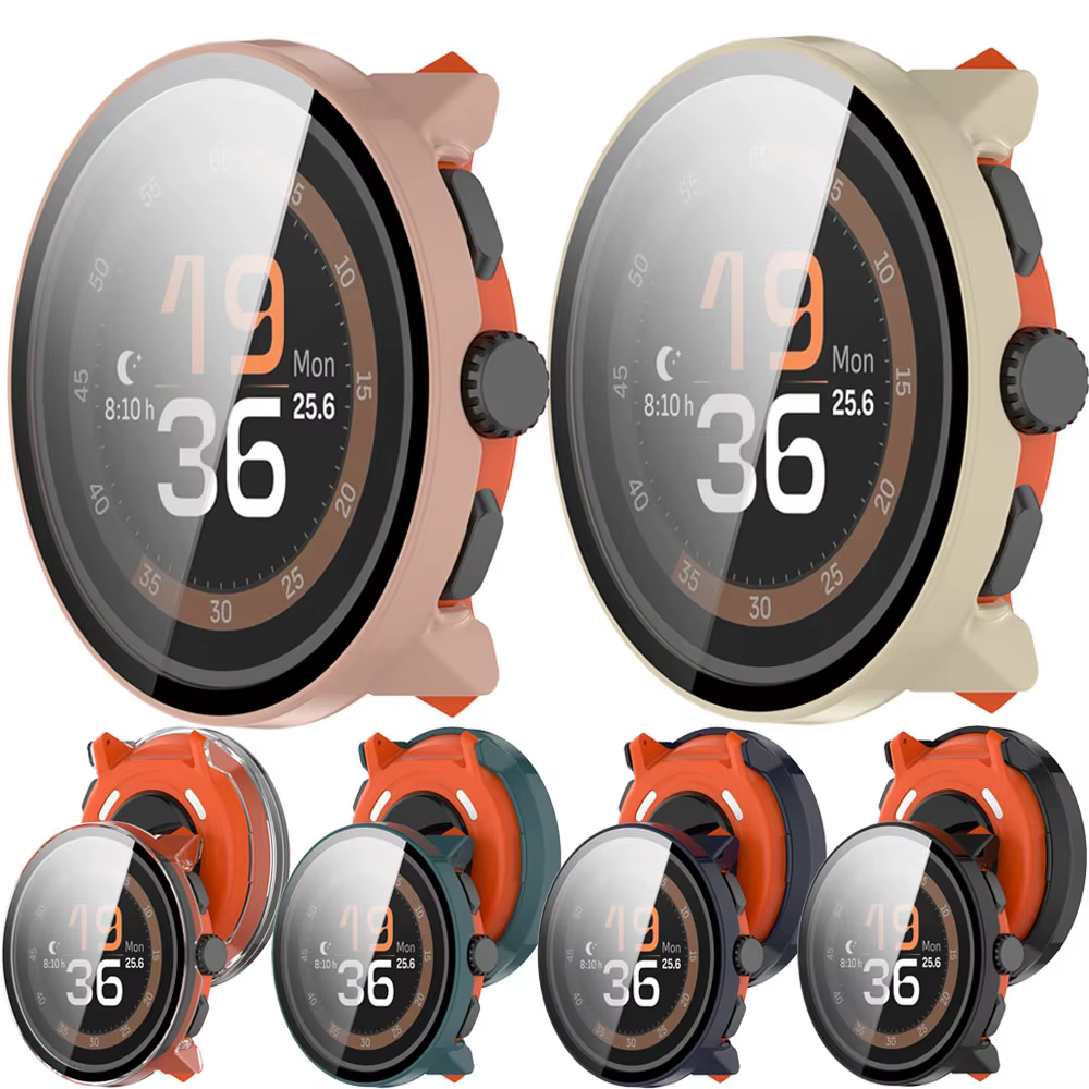 BEHUA couverture avec étui de protection d'écran en verre pour Suunto Run Smartwatch coque