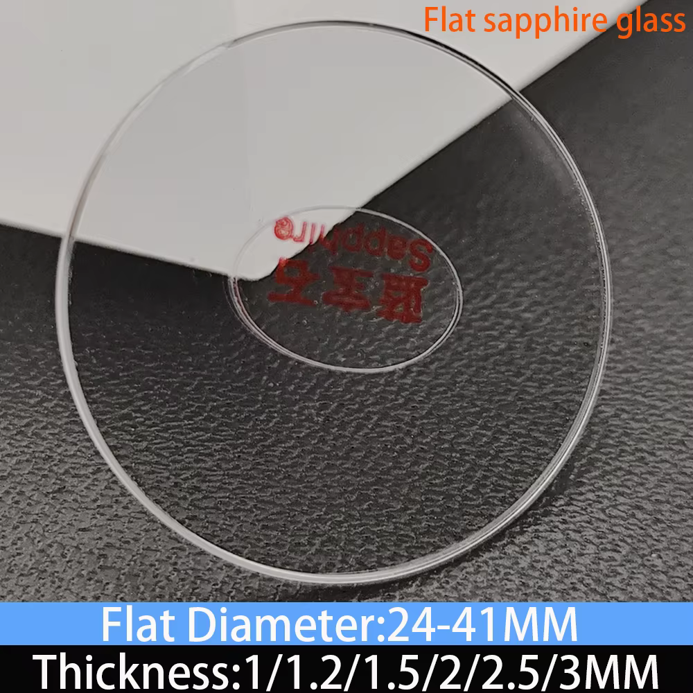 Verre saphir plat épaisseur 1.0/1.2/1.5/2.0/2.5/3.0mm diamètre 24-41mm pièces de montre
